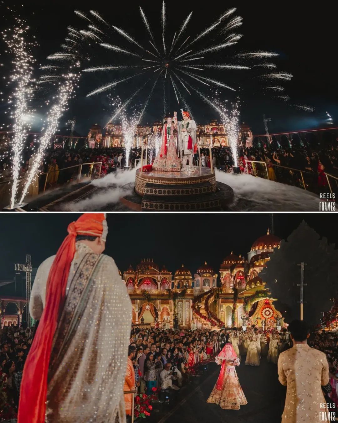 Wedding fireworks & grand entry